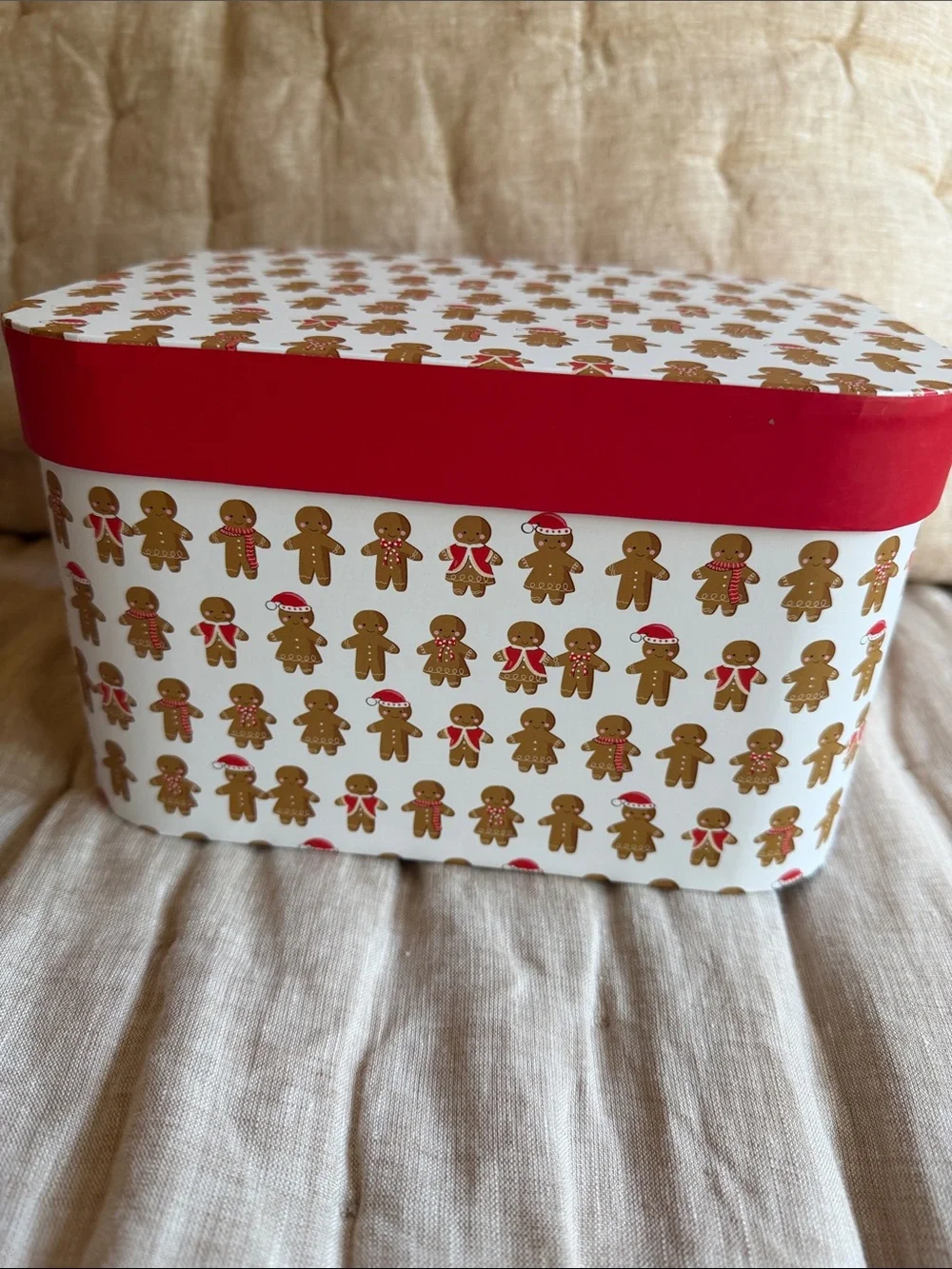 Holiday Storage Box gingerbread motif
